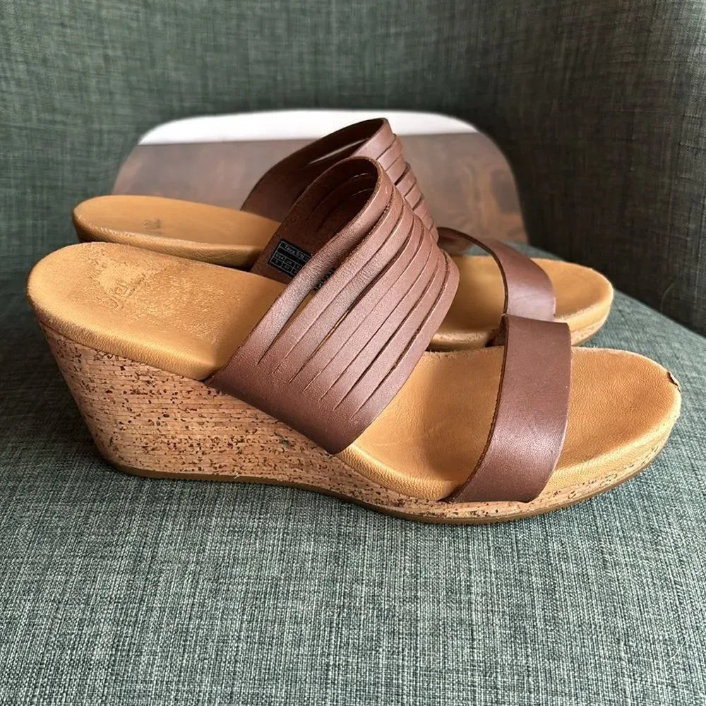 Teva women’s 1010909 Arrabelle Brown Leather Wedge Sandal Shoes Women's US 8 GUC